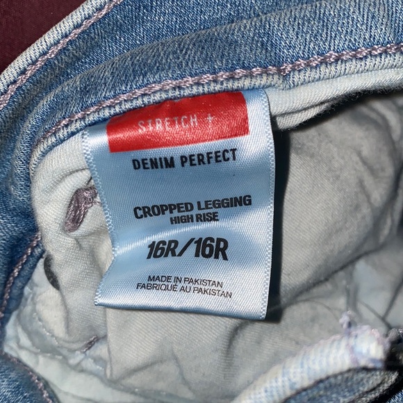 Denim Jeans High rise Cropped Legging - Picture 7 of 8